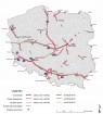Mapa sieci dróg krajowych objętych systemem viaTOLL