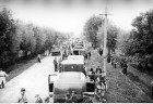 1939 r. Kolumna samochodów Poczty Polskiej podczas kampanii wrześniowej