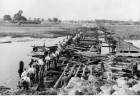 1939 r. Budowa mostu na Narwi przez wojska niemieckie