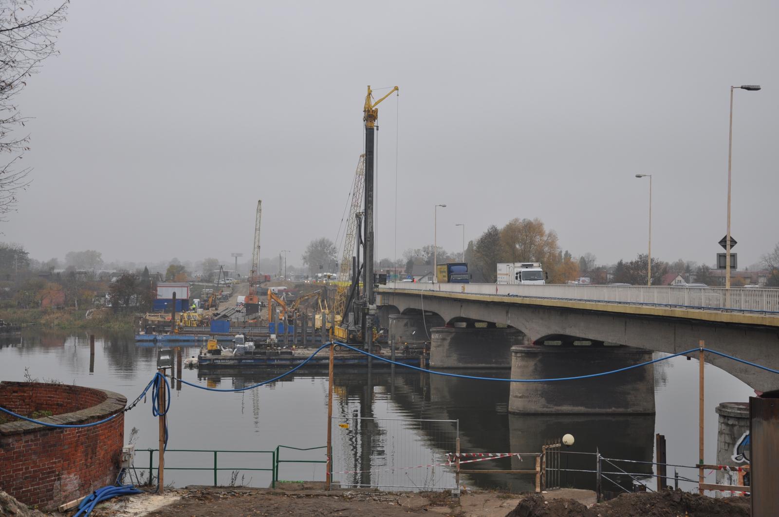 Budowa drugiego mostu przez Nogat w Malborku.